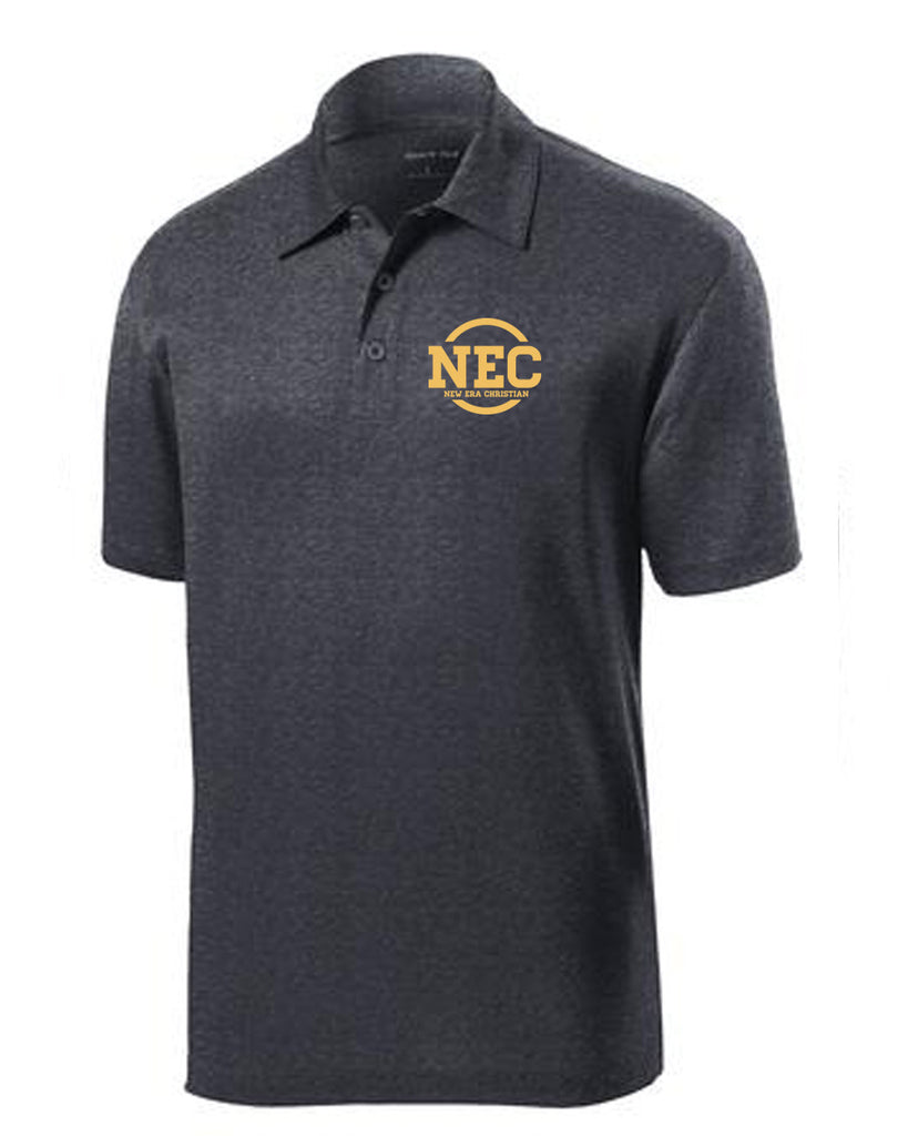 NEC Heather Contender Polo Med Blue